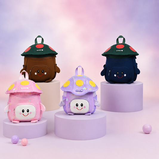 Mushroom Smiley Waterproof Kids Backpack