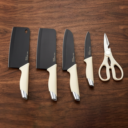 Premium Knife Holder/Organiser with 4 Knives & 1 Scissor