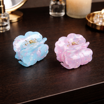 Elegant Flower Hair Claw Clip – Anti-Slip Wavy Jaw Clip for Women