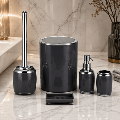 Premium ABS 5-Piece Bathroom Accessories Set with Chrome Finish