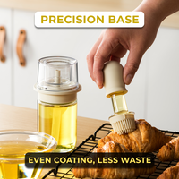 180ml Glass Oil Dispenser with Silicone Basting Brush | Leak-Proof Design