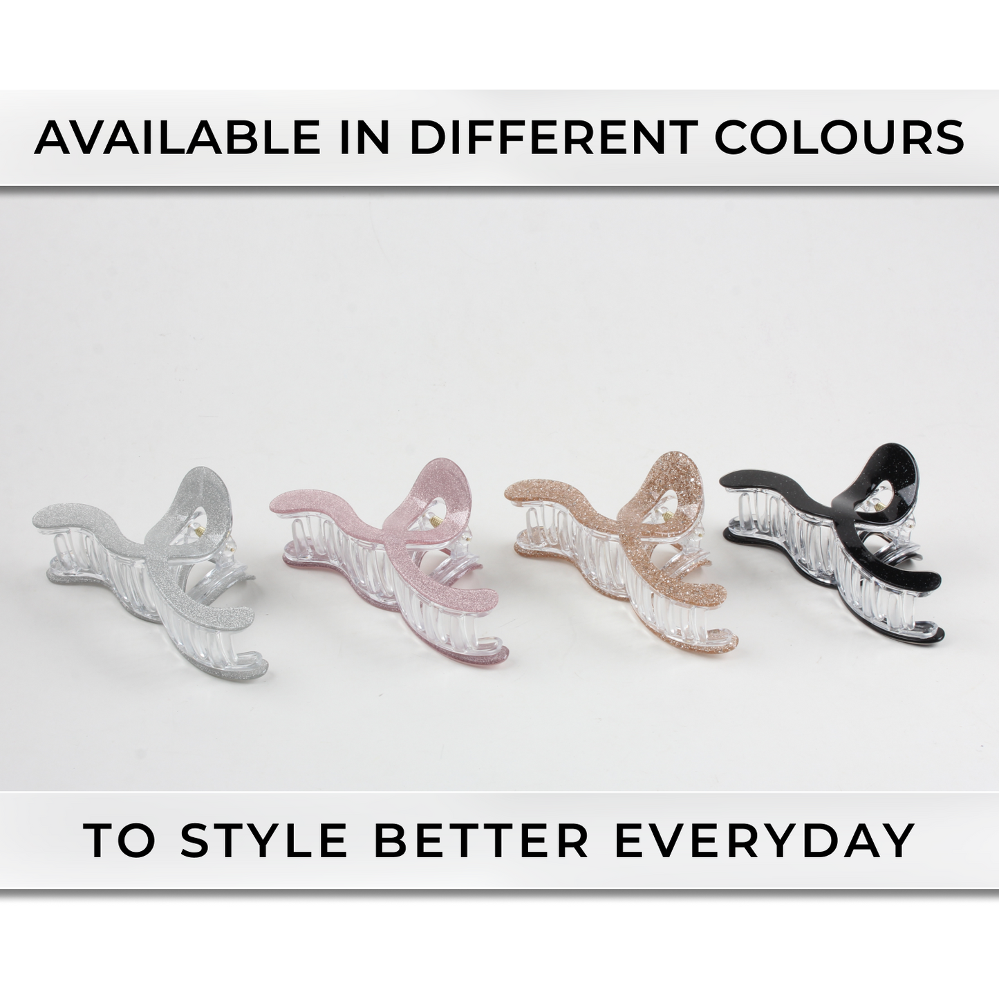 KOKOSMILE Butterfly Hair Claw Clip for Women | Strong Hold Non-Slip & Unbreakable Hair Clutches | Glitter Transparent Jaw Clip for Thick & Thin Hair | Stylish Hair Accessories for Girls & Women (Sparkle Finish)