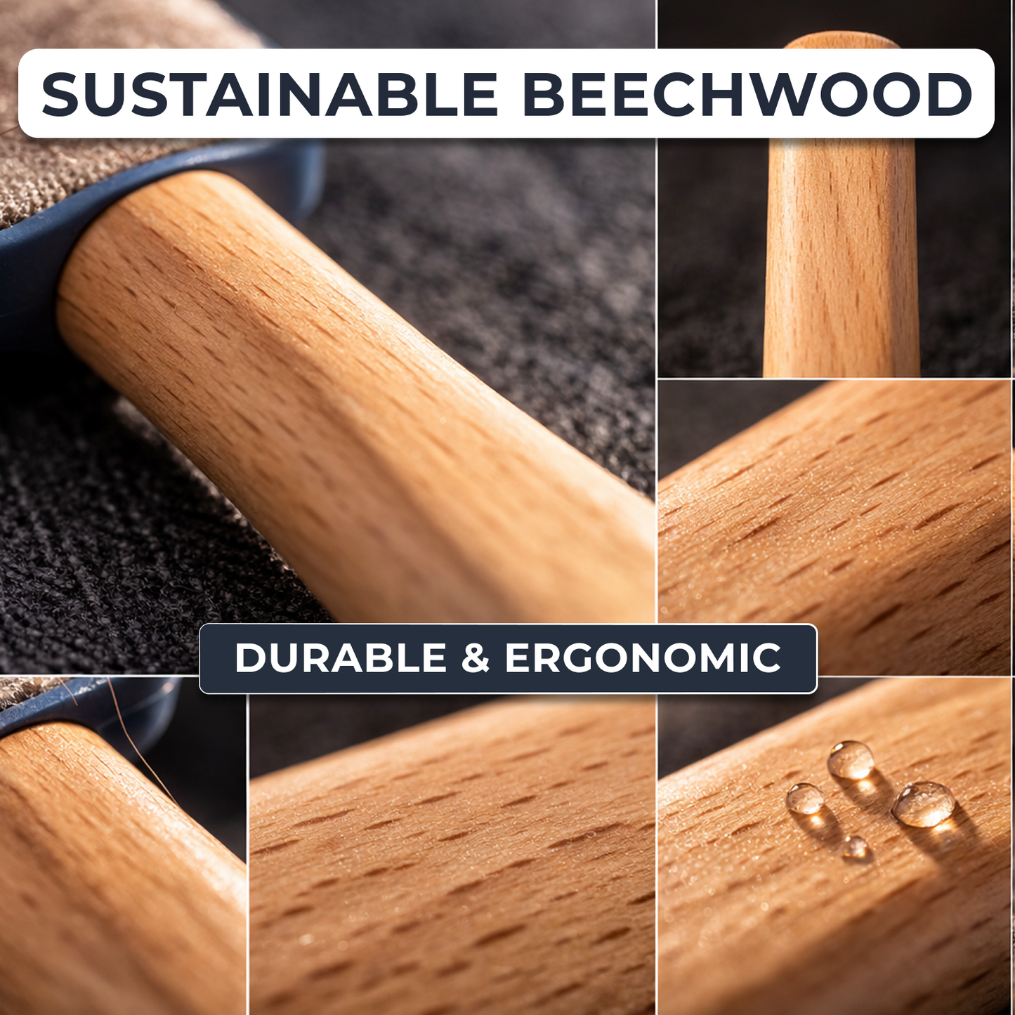HOMX Beechwood Soft Bristle Dusting/Lint Brush | Premium Furniture Cleaner