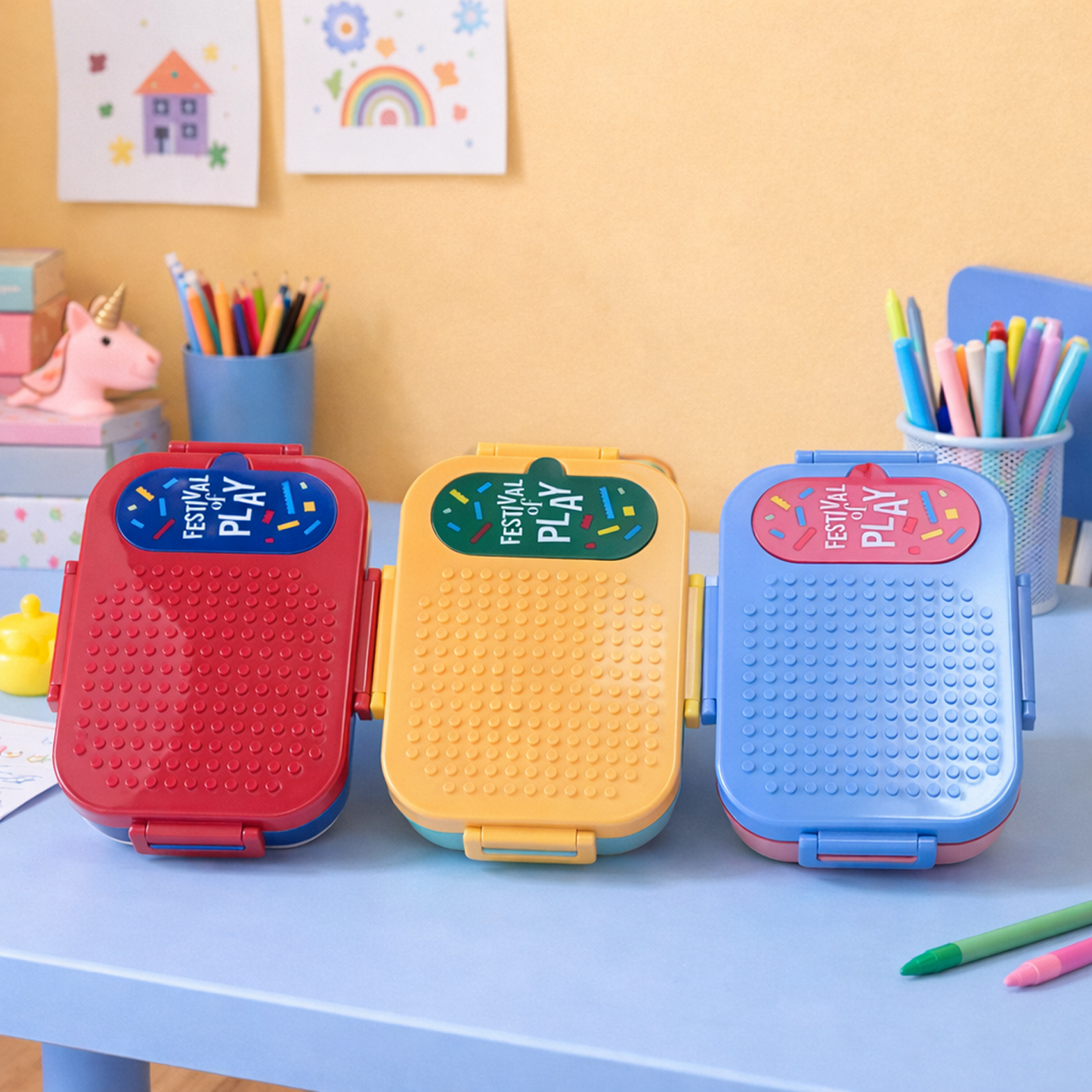Kids Stainless Steel Lunch Box with 3 compartments – 600ml