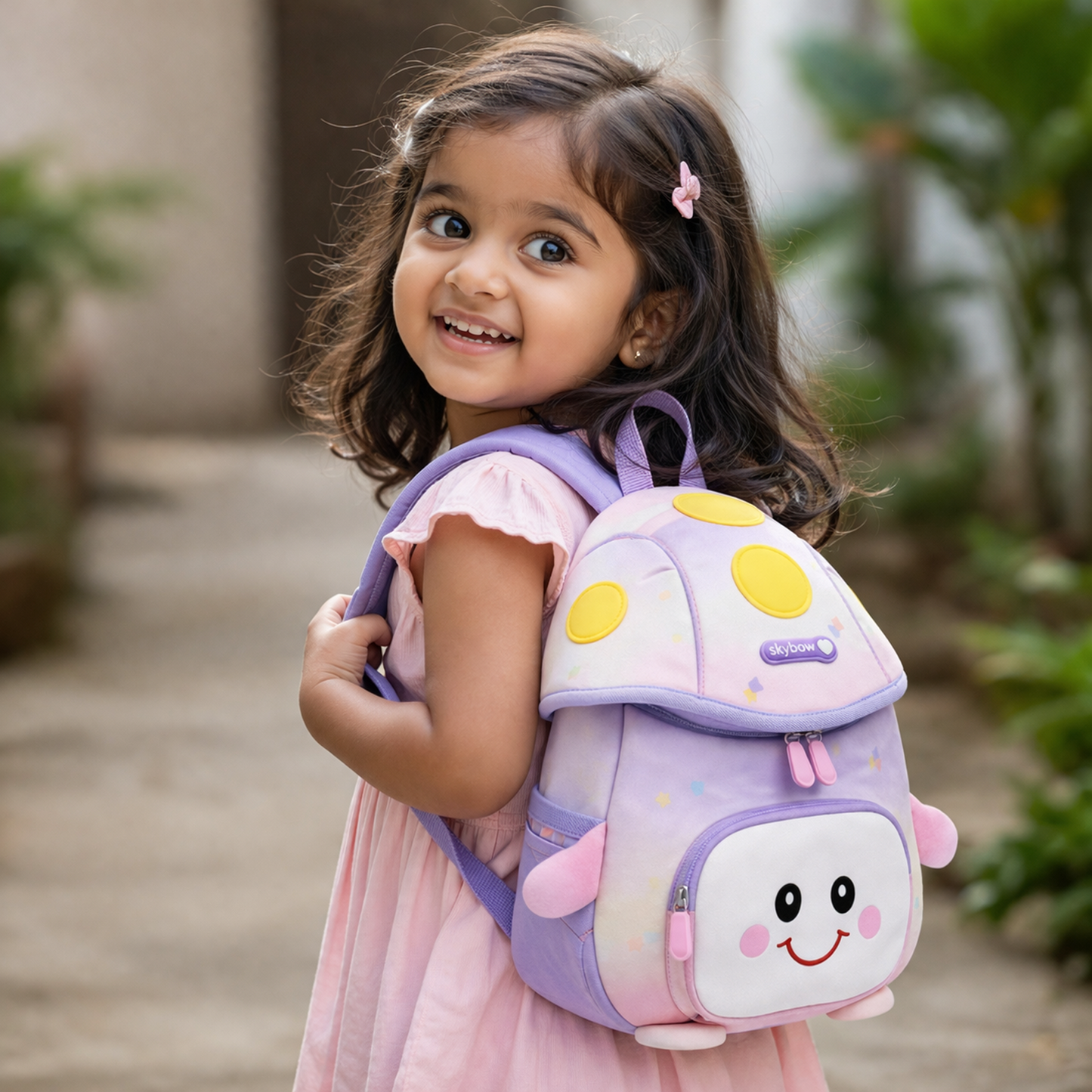 Mushroom Smiley Waterproof Kids Backpack