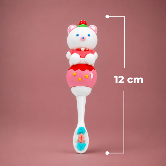 Bear Cartoon Soft Kids Toothbrush with Easy Grip Handle (1-7Y)