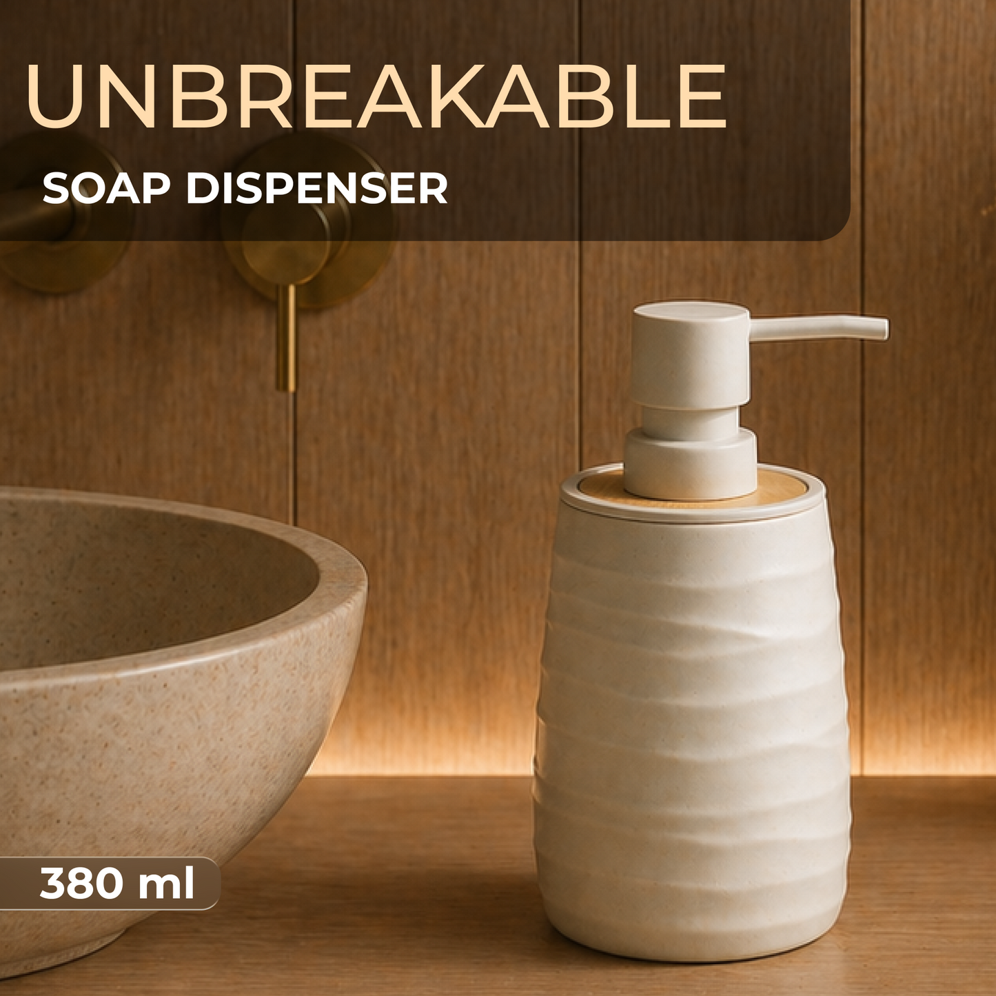 Premium ABS Grey Liquid Soap Dispenser Bottle 380ml