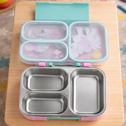 Premium 3 Compartment Stainless Steel Leakproof Lunch Box – 750ml