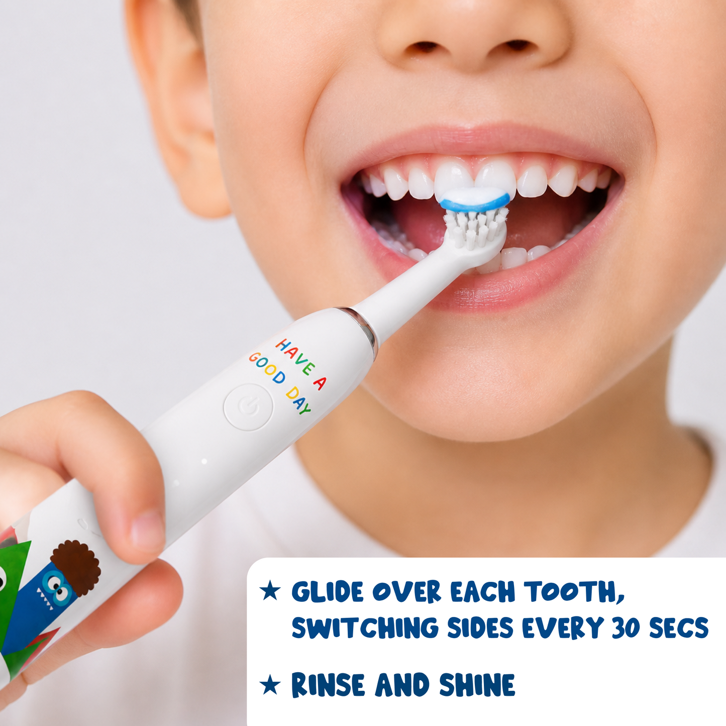 Kids Sonic Electric Toothbrush with 3 Modes & 4 Brush Heads