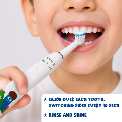 Kids Sonic Electric Toothbrush with 3 Modes & 4 Brush Heads