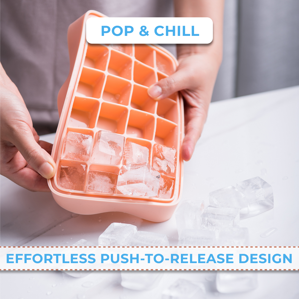 Flexible Silicone premium FDA-grade Ice Cube Tray (24 Cubes)