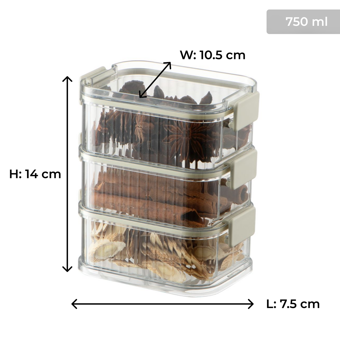Premium Stackable Kitchen Organizer Food Container – 750ML