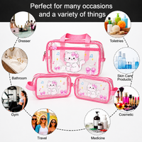 KokoSmile Clear Utility Wash Bags – Waterproof Travel Set of 3