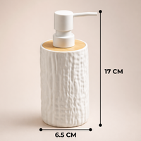 Unbreakable Textured Soap Dispenser with Bamboo Touch 380ml