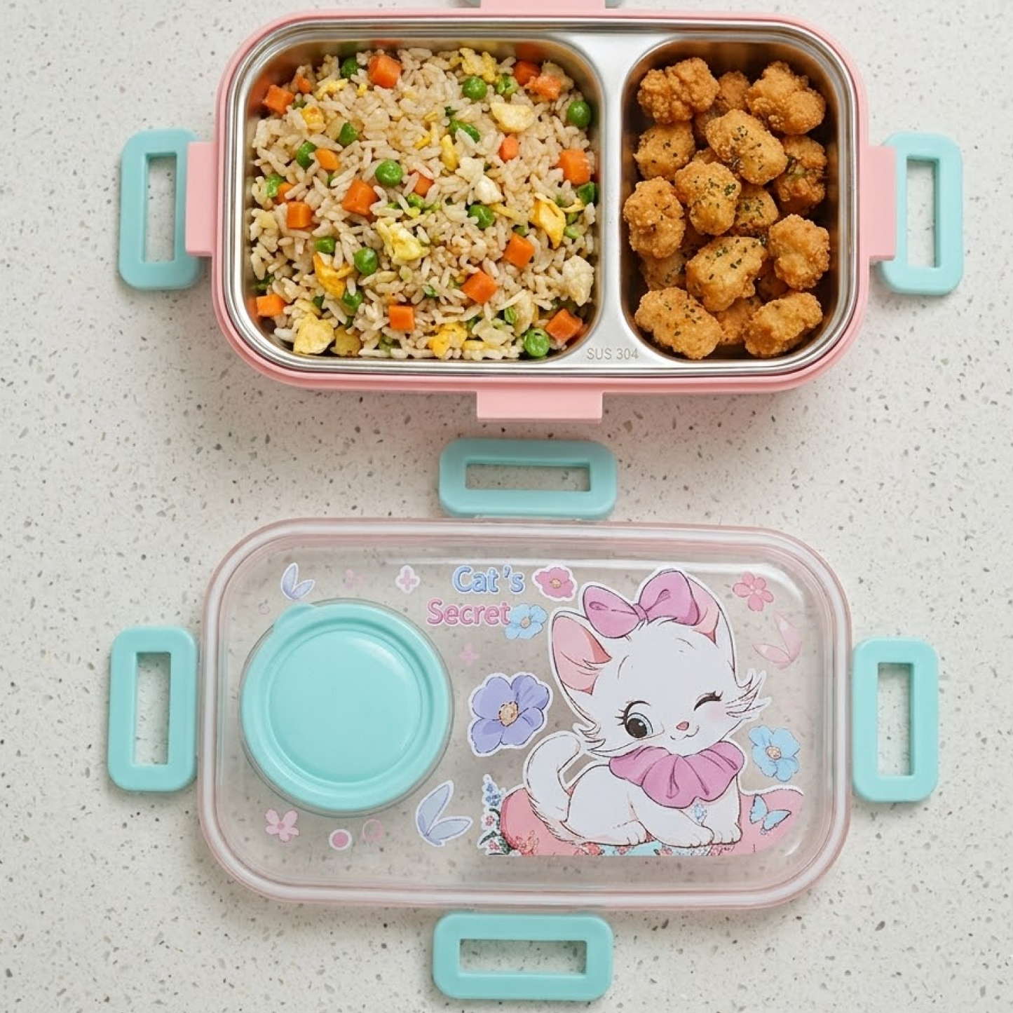 Cute Bento Lunch Box – 2 Compartment – 700ml