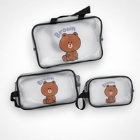 KokoSmile Transparent Cosmetic Utility Bags – Travel Set of 3