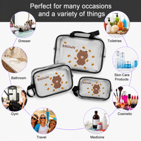 KokoSmile Transparent Cosmetic Utility Bags – Travel Set of 3