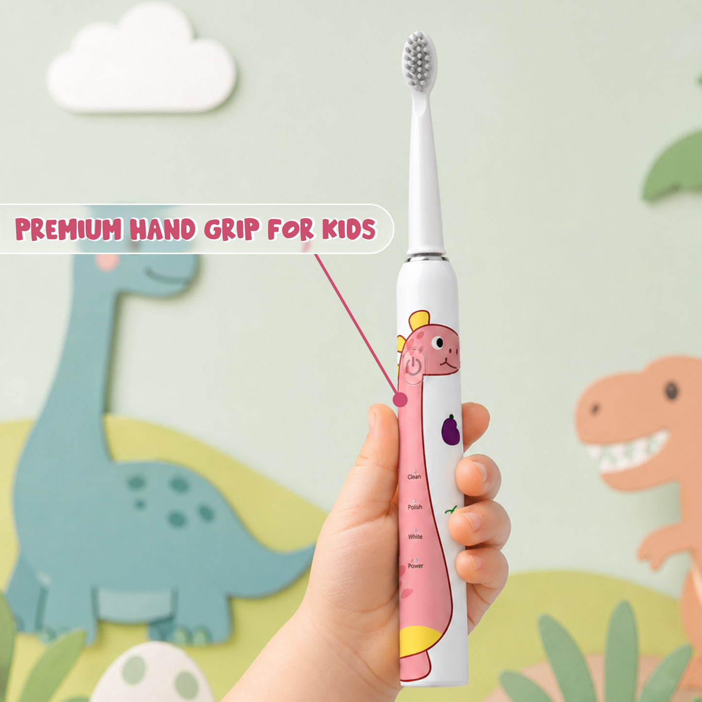 Smart Kids Toothbrush with Soft Bristles & 4 Replacement Heads