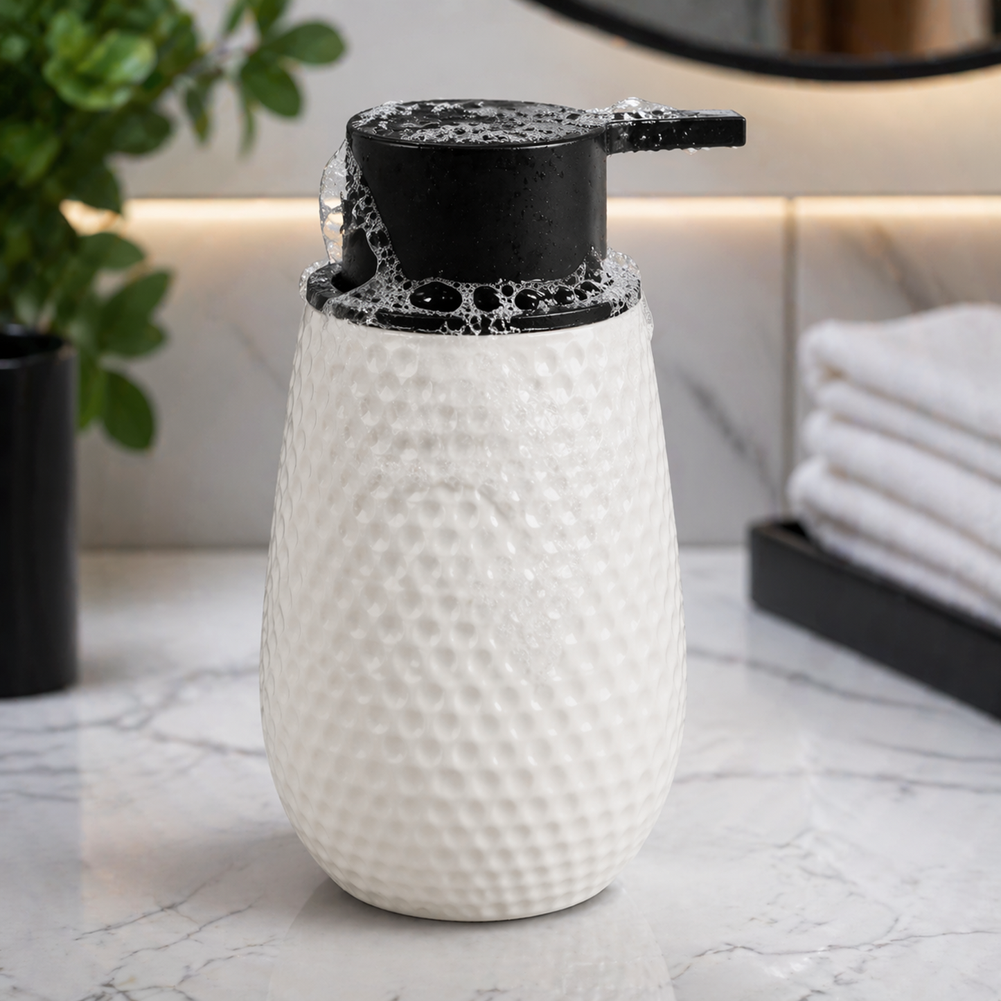 Acrylic Matte Textured Soap Dispenser for Bathroom 380ml