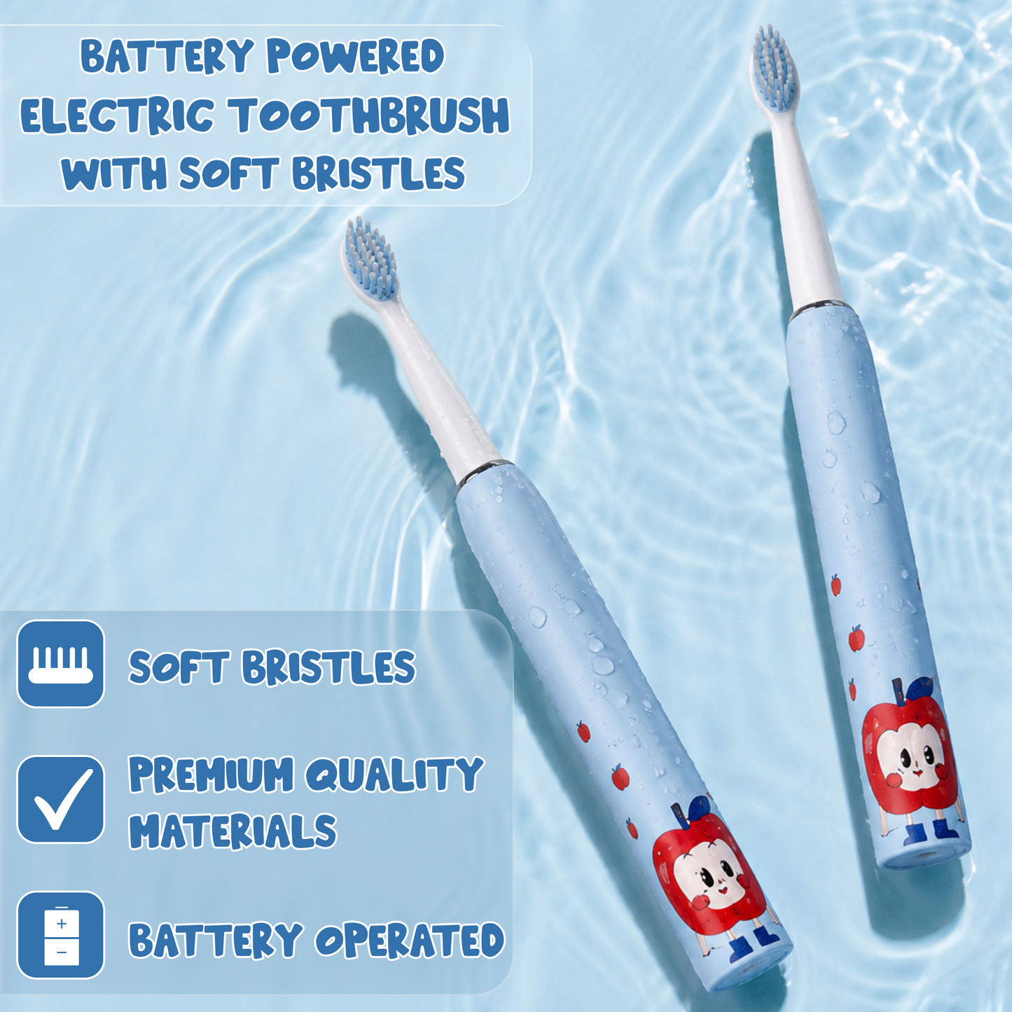 Kids Rechargeable Sonic Toothbrush with 3 Cleaning Modes