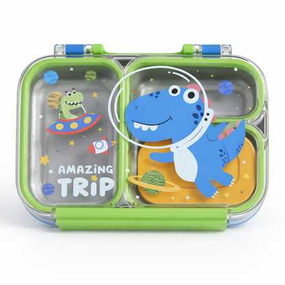 Kids Stainless Steel Bento Lunch Box – 3 Compartment Box – 750ml
