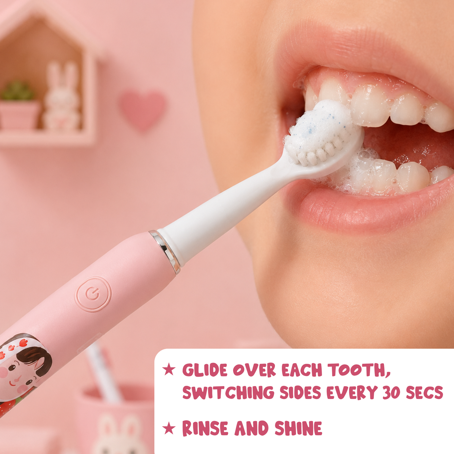 Cartoon Kids Electric Toothbrush with USB Charging & 3 Modes