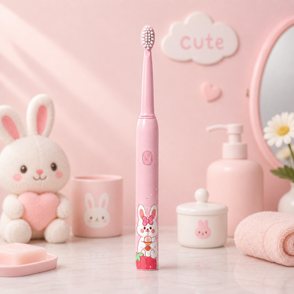 Rechargeable Kids Toothbrush with Sonic Cleaning & 4 Heads