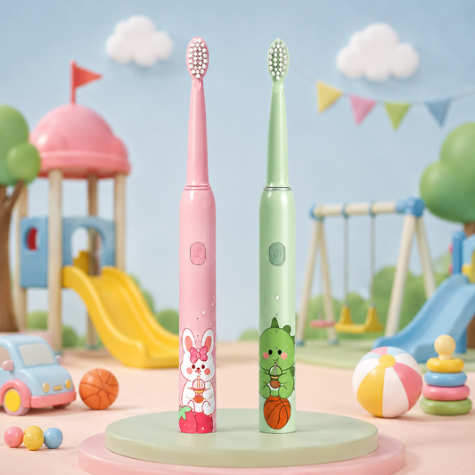 Rechargeable Kids Toothbrush with Sonic Cleaning & 4 Heads