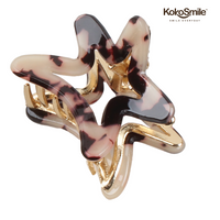Star-shaped Acrylic & Brass Hair Claw Clip (Pack of 1)