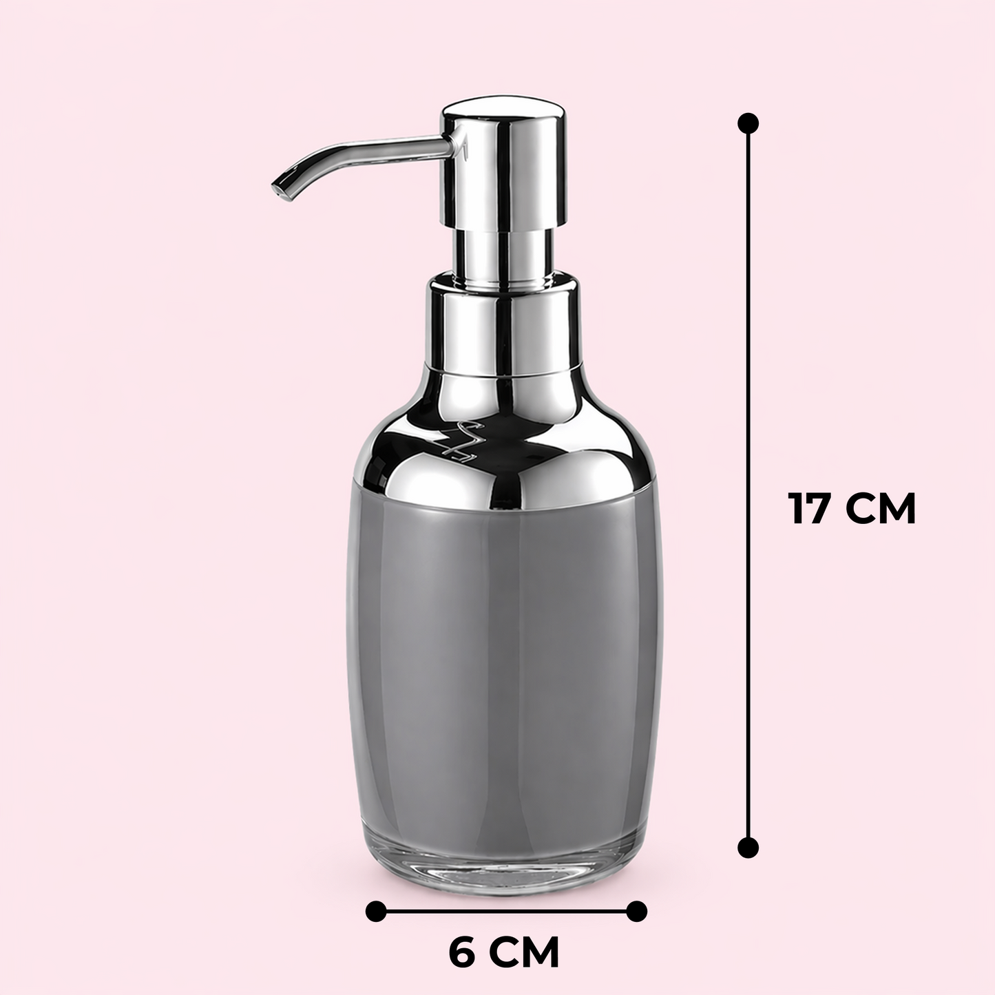 Premium Acrylic Grey Liquid Soap Dispenser Bottle 280ml