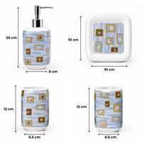 Premium Ceramic Sea Shell Bathroom Accessories Set of 4