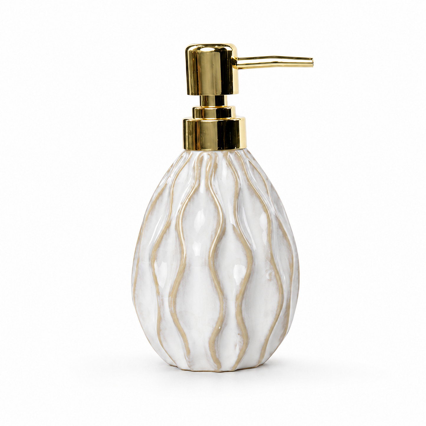Luxury Ceramic Bath Accessories Set with Gold Finish - Set of 3