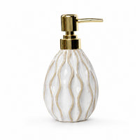 Luxury Ceramic Bath Accessories Set with Gold Finish - Set of 3