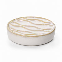 Luxury Ceramic Bath Accessories Set with Gold Finish - Set of 3