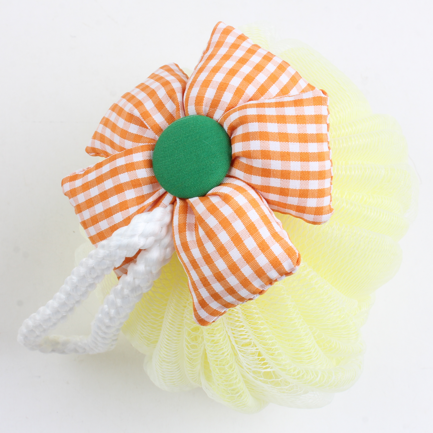 Checkered Flower Bath Sponge – Soft Exfoliating Luxurious Loofah with Rich Foam