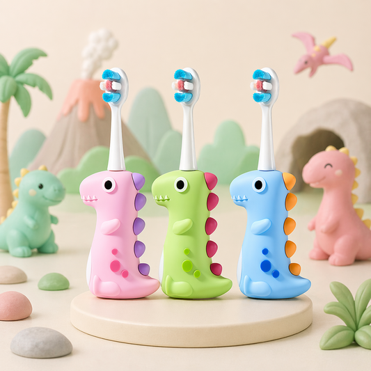 Kids Soft Bristle Dino Cartoon Toothbrush for Boys & Girls (3-6Y)