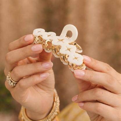 Elegant Strong Hold Hair Claw Clip – Premium Brass Hair Styling Clip