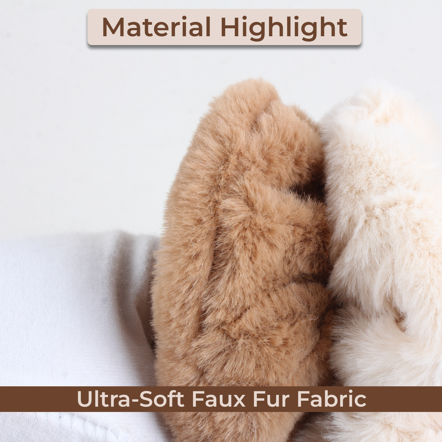Kokosmile Plus Faux Fur Scrunchies | Soft Hair Ties for Women