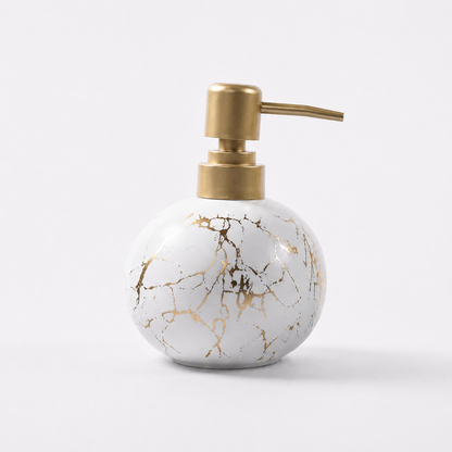 Ceramic Gold Marble Soap Dispenser - 250ml