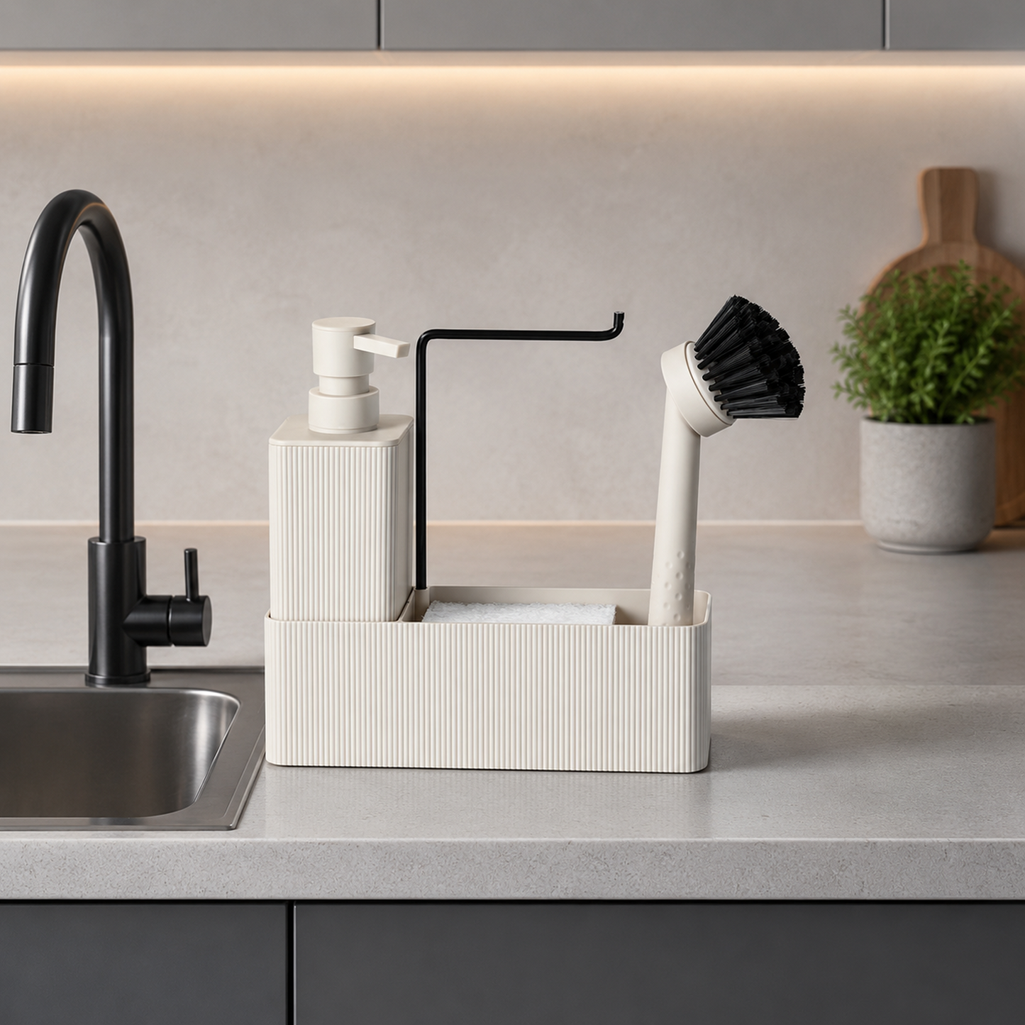 Premium ABS 4-in-1 Kitchen Soap Dispenser with Sponge Holder