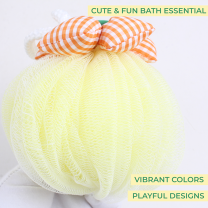 Checkered Flower Bath Sponge – Soft Exfoliating Luxurious Loofah with Rich Foam
