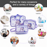 KokoSmile Clear Cosmetic Travel Organizer Bags – Waterproof Set of 3