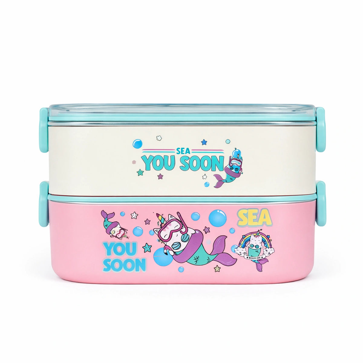 Double Decker Stainless Steel Lunch Box with Spoon & Fork – 1850ml