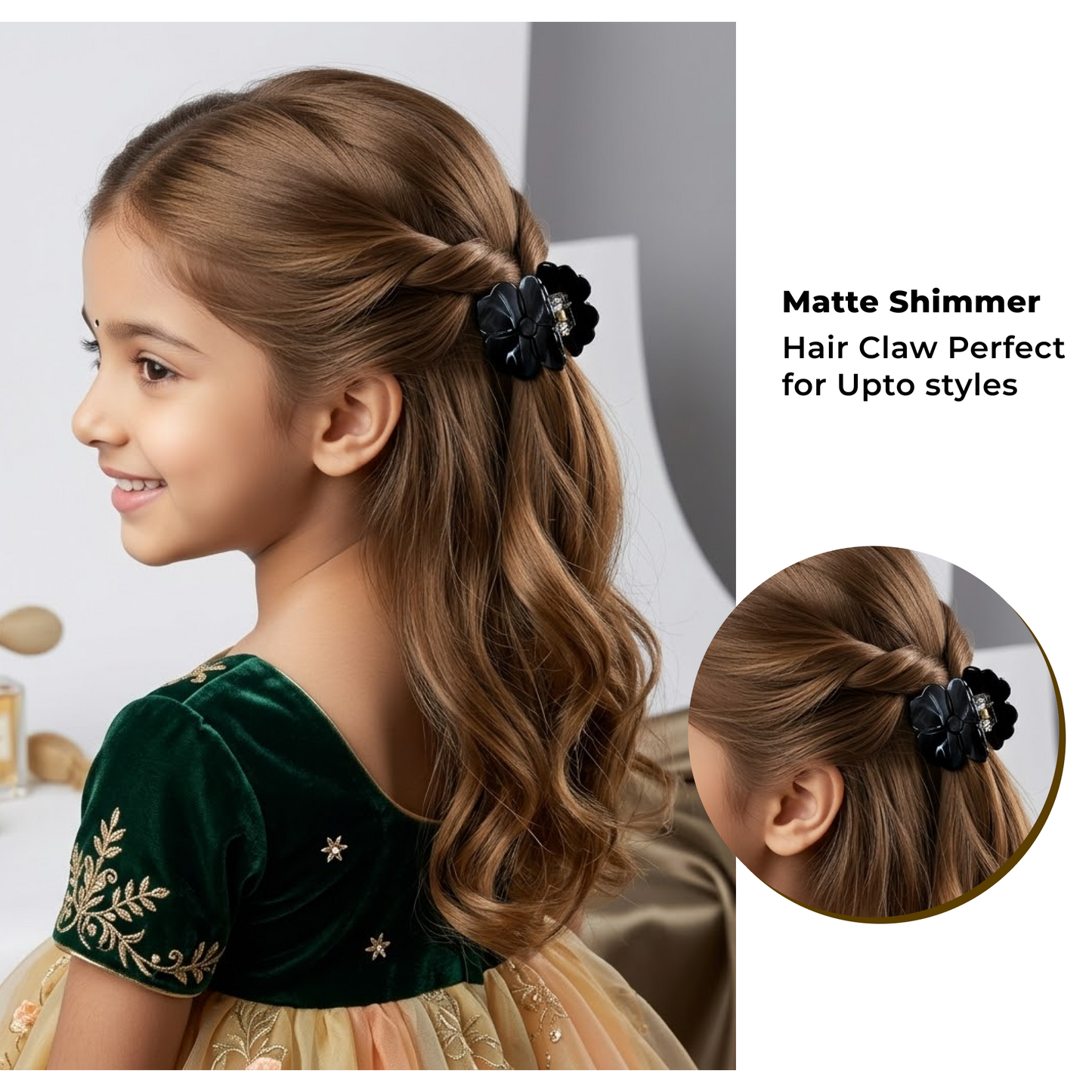 Floral Acrylic Hair Claw Clip – Elegant Flower Shape Hair Accessory for Women