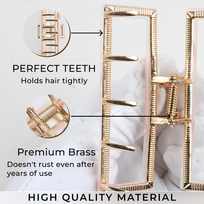 Premium Strong Hold Hair Claw Clip – Brass Grip Hair Styling Clutcher