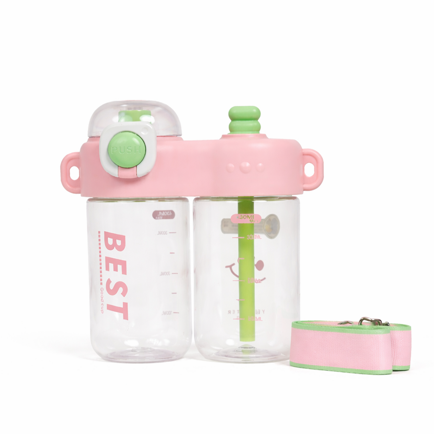 Cute & Stylish Dividing Cup Double Drink Bottle for Kids - 860ml