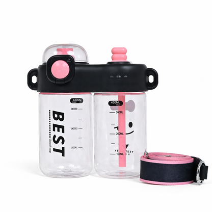 Cute & Stylish Dividing Cup Double Drink Bottle for Kids - 860ml
