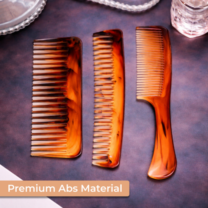 3-in-1 ABS Hair Comb Set|  Detangling, Styling & Handle Comb