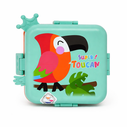 Kids Cartoon Stainless Steel Lunch Box with 3 Compartments - 1120ml