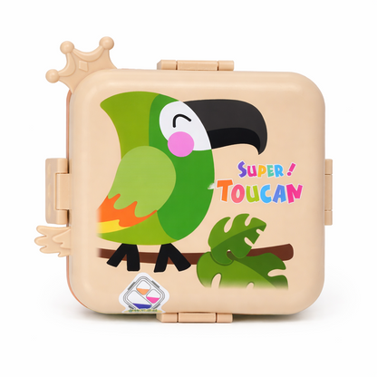 Kids Cartoon Stainless Steel Lunch Box with 3 Compartments - 1120ml